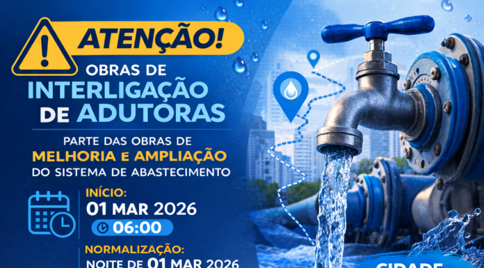 Sanepar realiza obras e pede uso consciente da água em Palmas-Pr