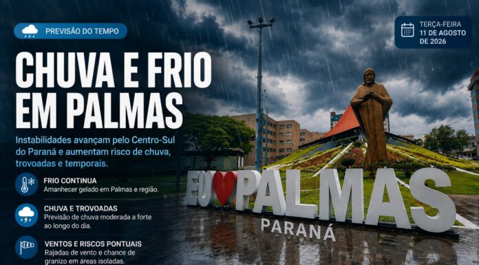 Frio e temporais mudam o tempo em Palmas nesta terça-feira
